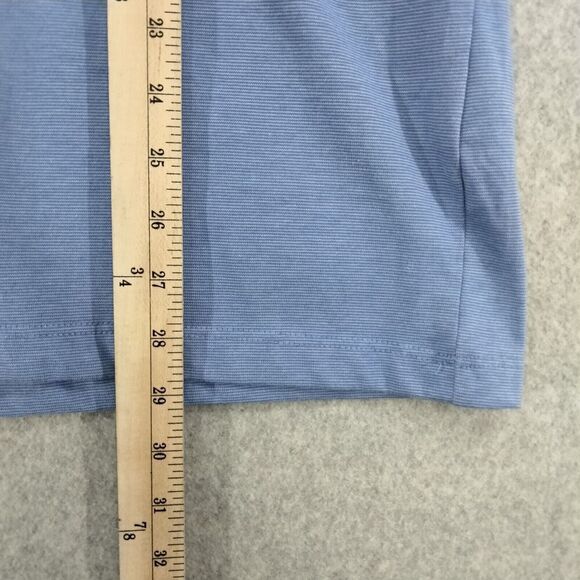 Alfani NEW! Polo Shirt Mens XXL Blue Short Sleeve Regular Fit Striped Gold Work - Picture 4 of 10